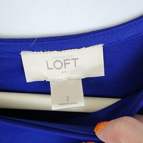 LOFT 2 Toned Dress with Pockets - Picture 3 of 4